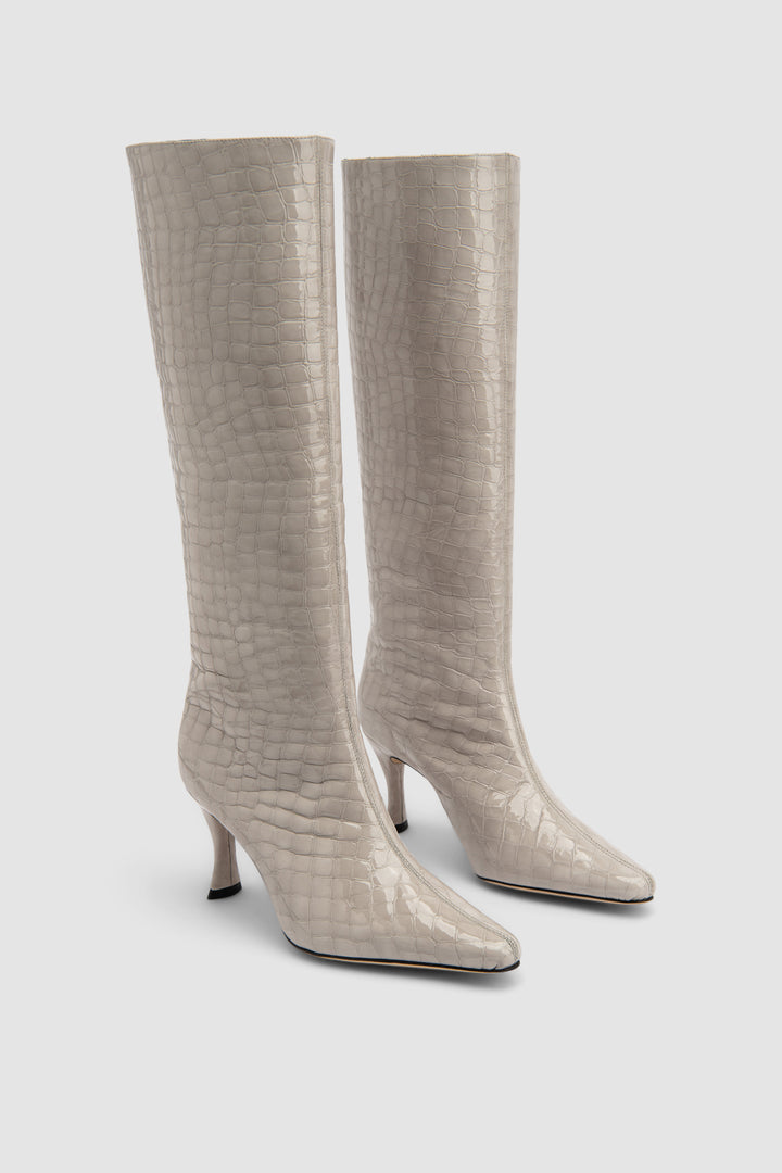 Stevie 42 Croco Embossed Knee-High Boot