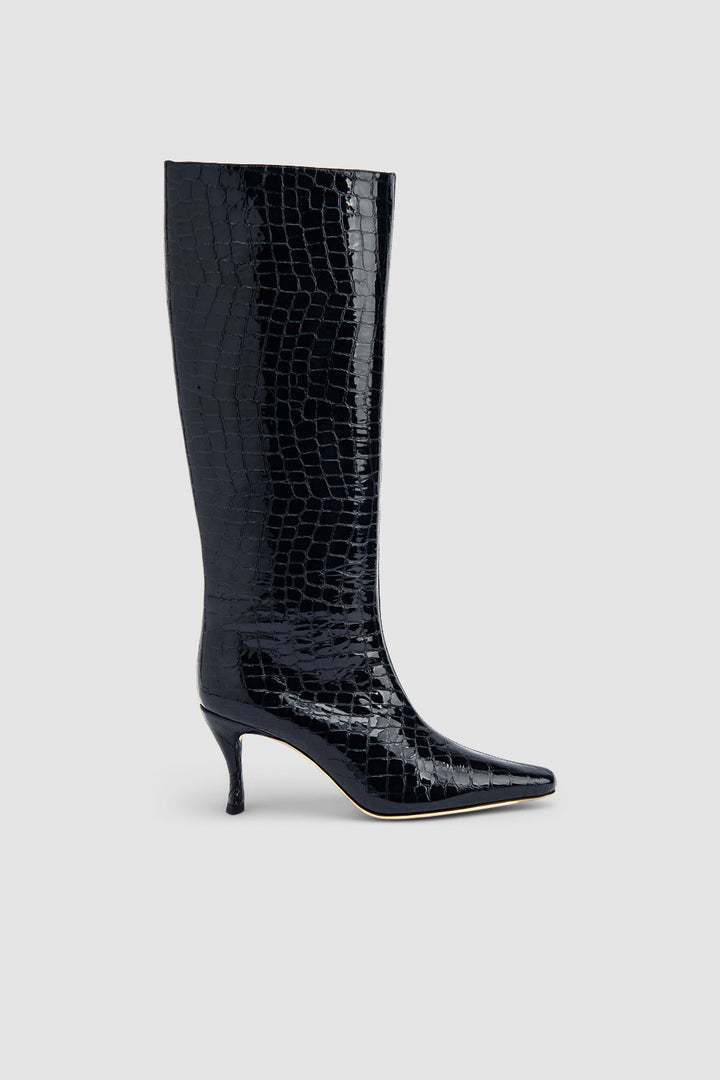 Stevie 42 Croco Embossed Knee-High Boot