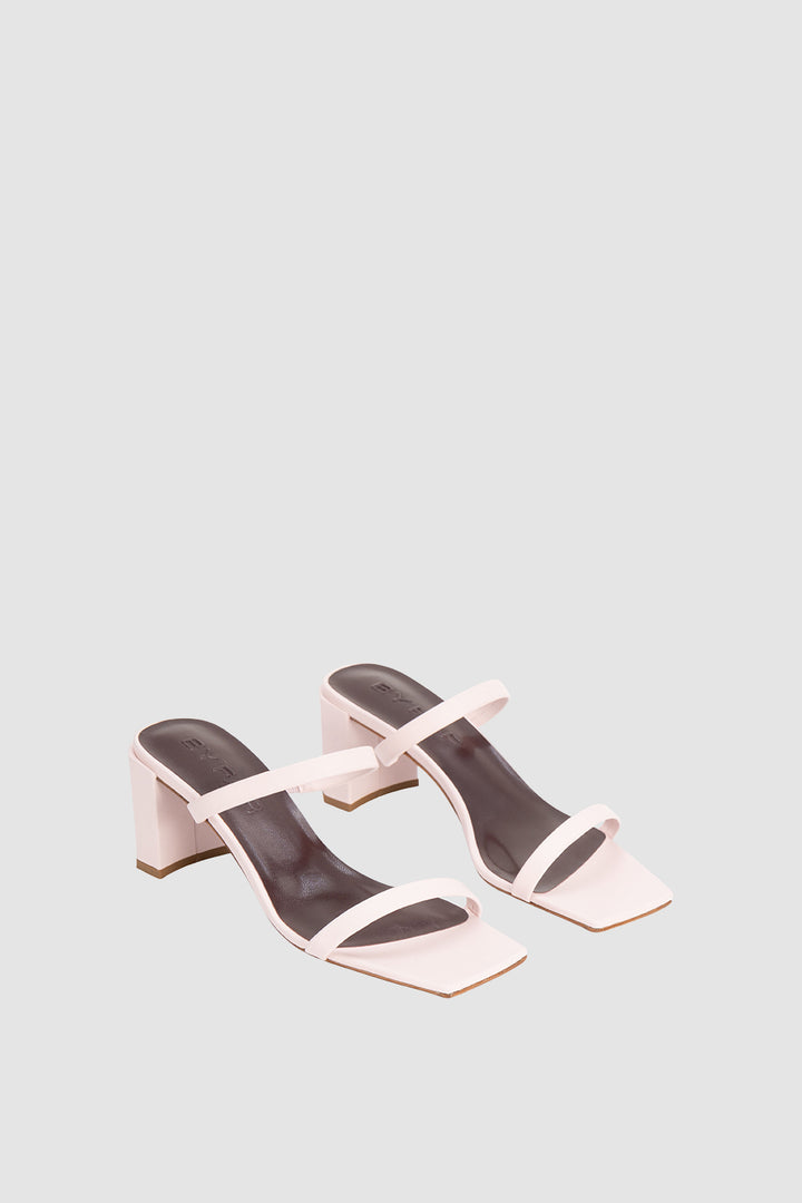 Tanya Baby Pink Nappa Leather Slip-On Mule