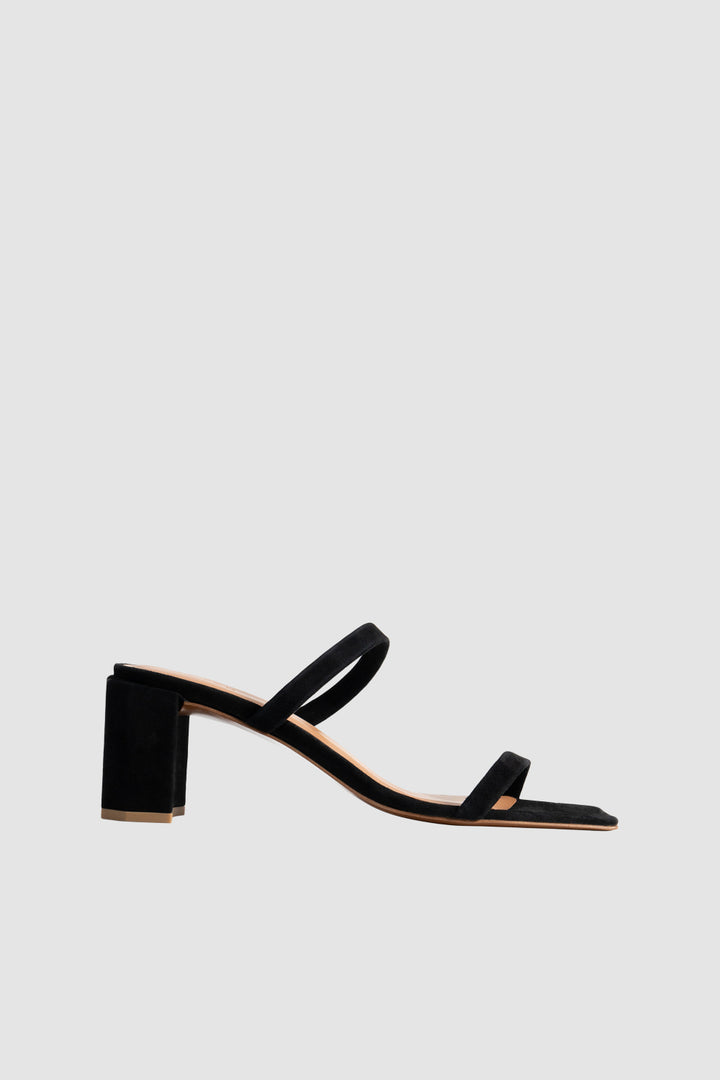 Tanya Black Suede Slip-On Mule