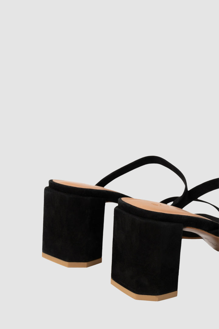 Tanya Black Suede Slip-On Mule