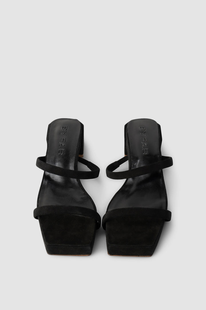 Tanya Flat Black Suede Leather