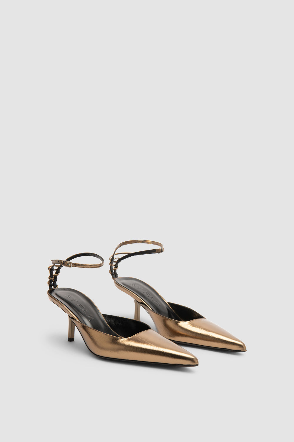 Teese Olive Eel Metallic Leather Pump