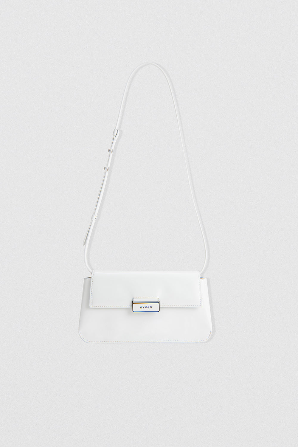 Tilda Pochette White Semi Patent Leather