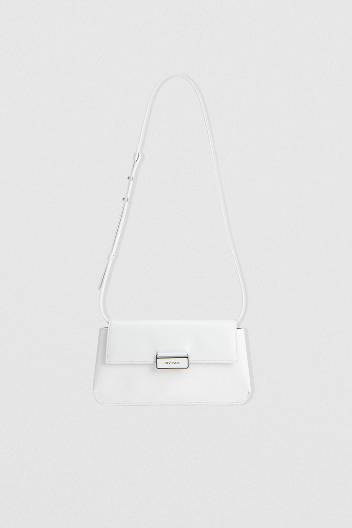 Tilda Pochette White Semi Patent Leather