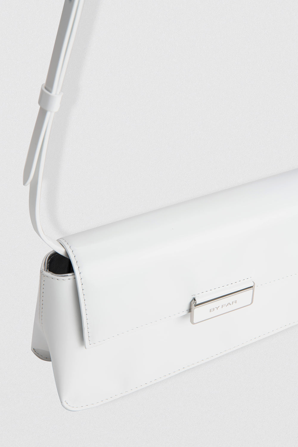 Tilda Pochette White Semi Patent Leather