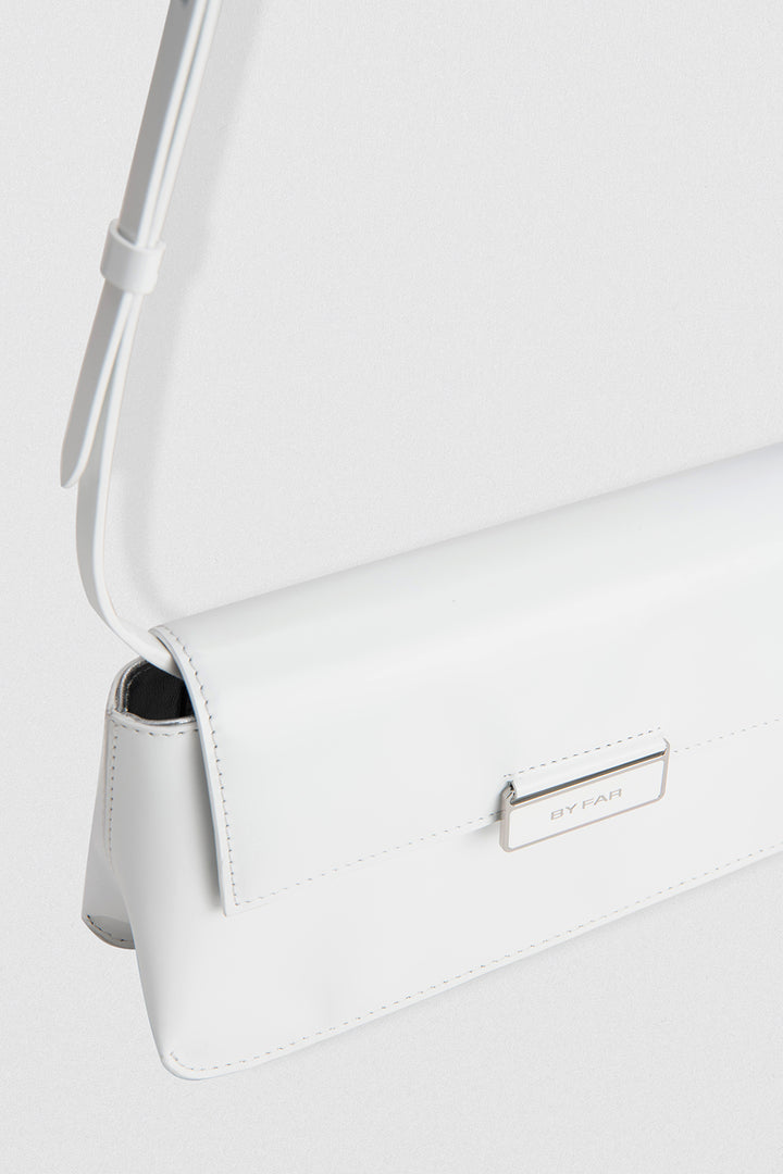 Tilda Pochette White Semi Patent Leather