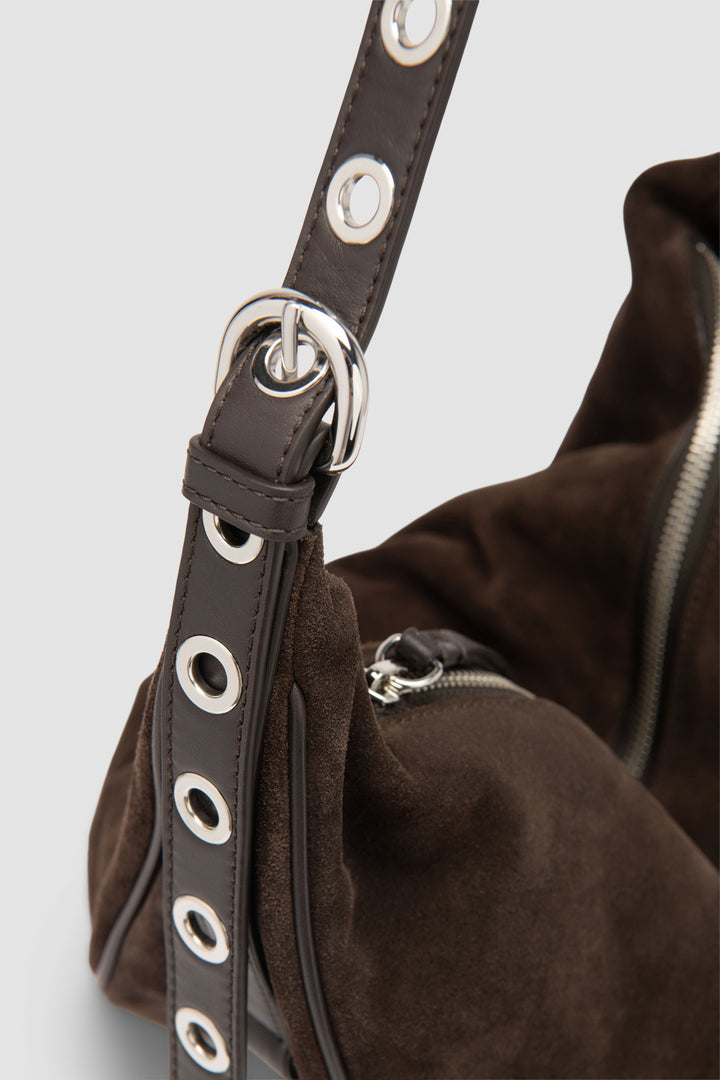 Trayana Ristretto Suede and Nappa Leather Crossbody Bag