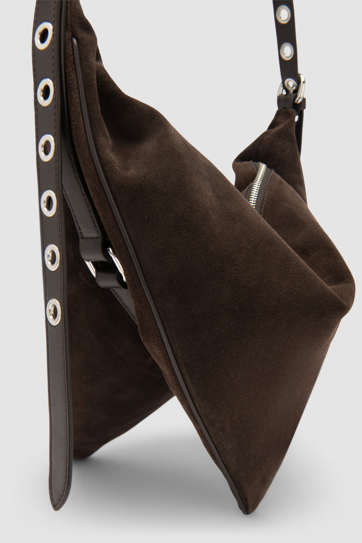 Trayana Ristretto Suede and Nappa Leather Crossbody Bag
