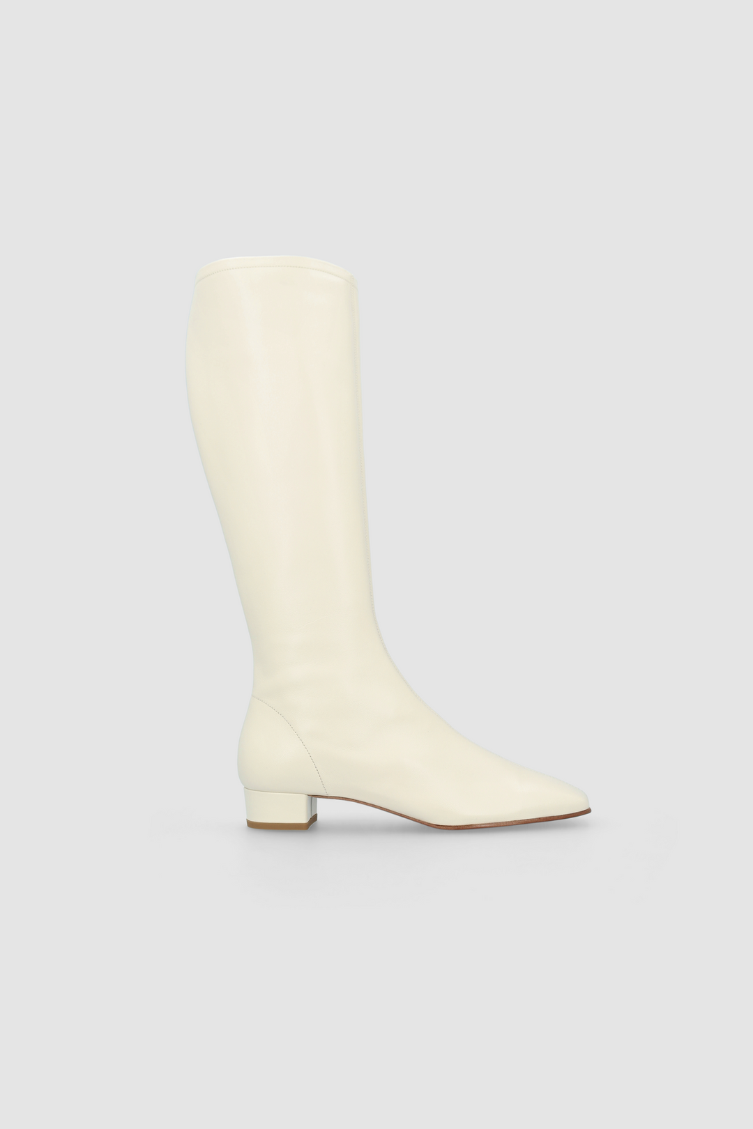 Edie Off White Leather Knee-High Boot