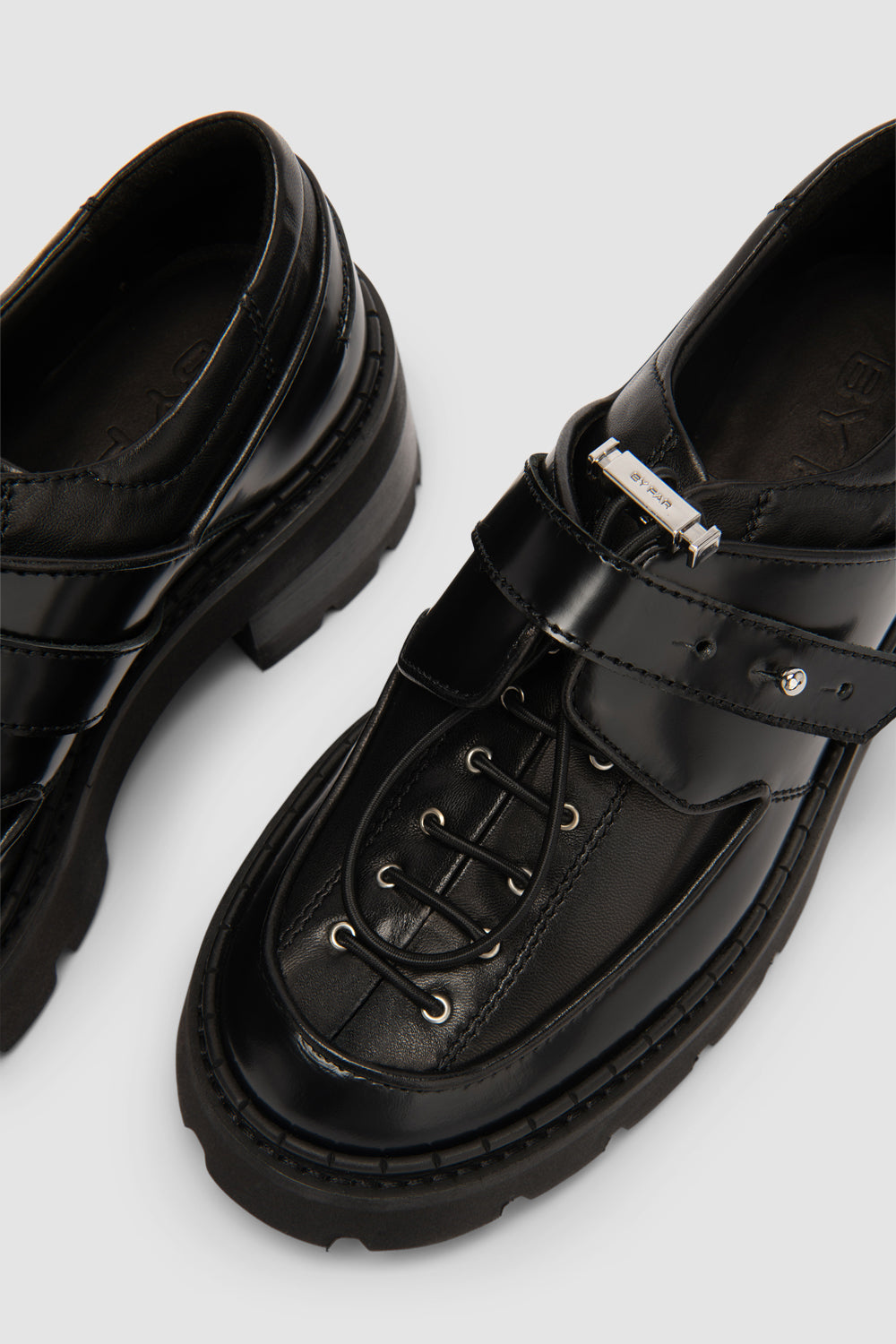 Yaka Creeper Black Semi Patent and Nappa Leather