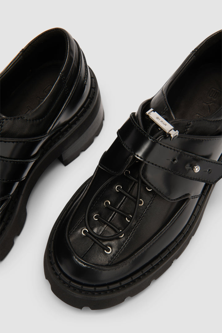 Yaka Creeper Black Semi Patent and Nappa Leather