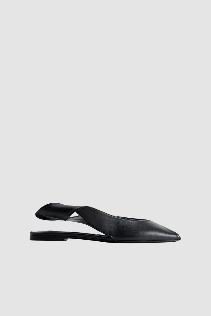 Yasha Peep Flat Black Nappa Leather
