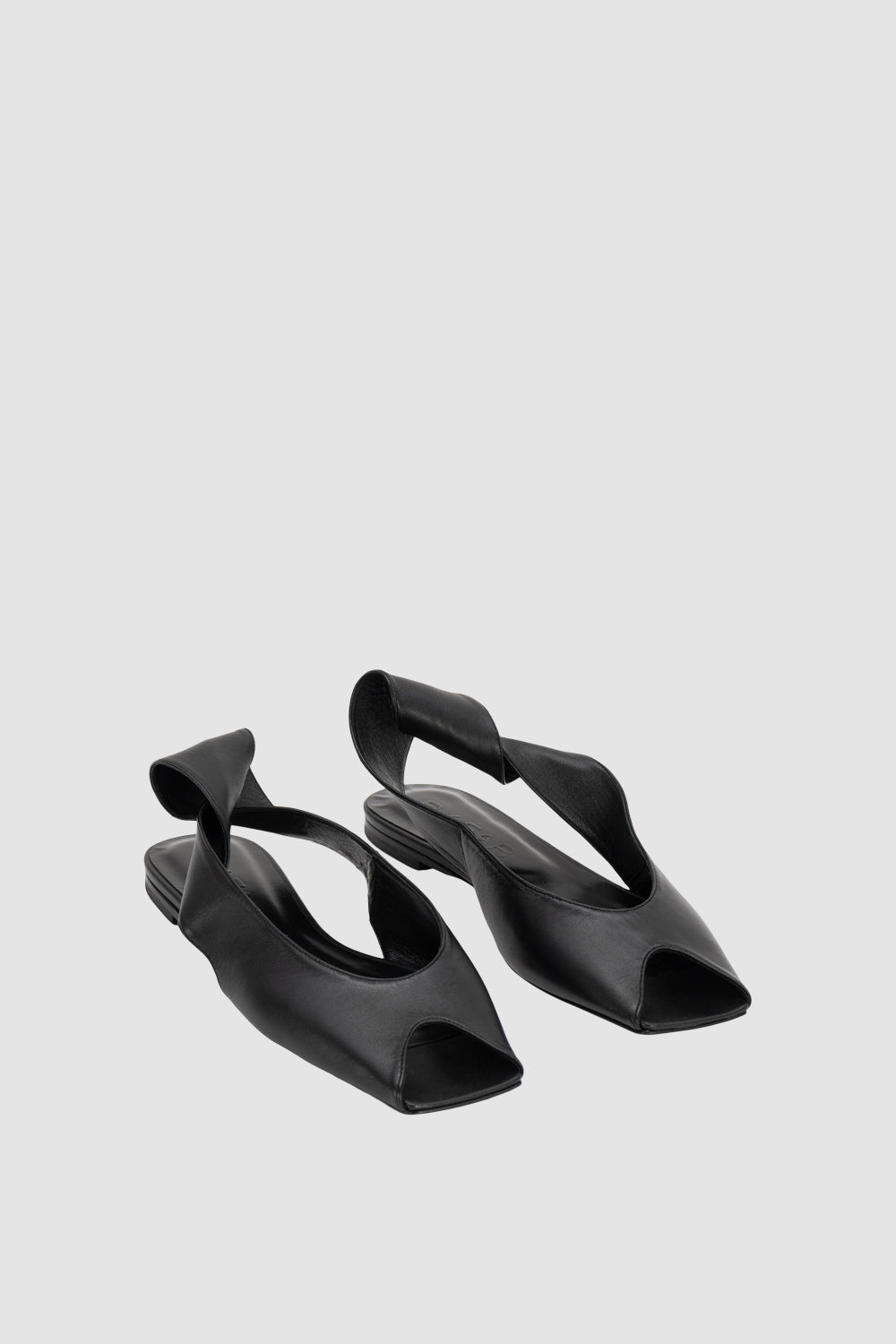 Yasha Peep Flat Black Nappa Leather