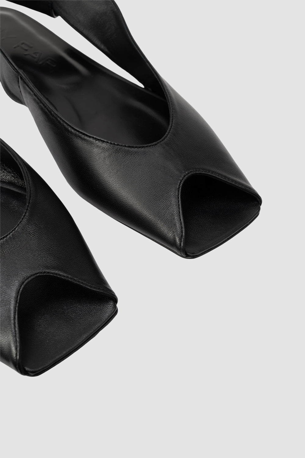 Yasha Peep Flat Black Nappa Leather