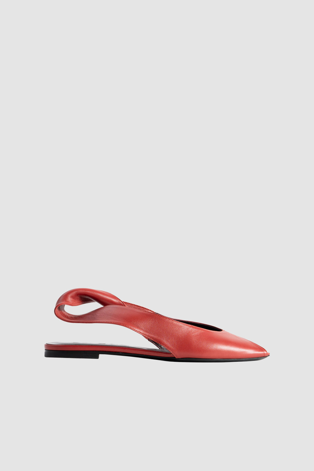 Yasha Peep Flat Blood Red Nappa Leather