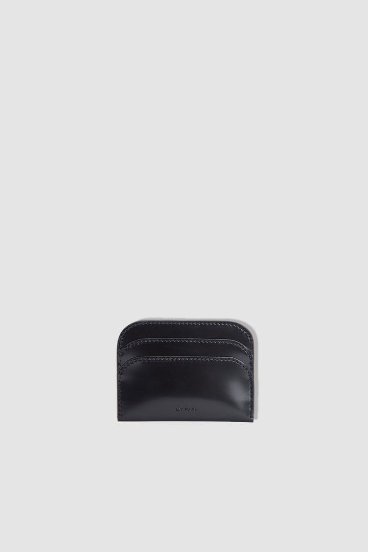 Horizon Black Semi Patent Leather Card Holder