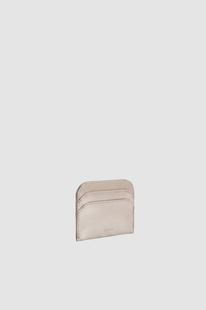 Horizon Champagne Metallic Leather Card Holder