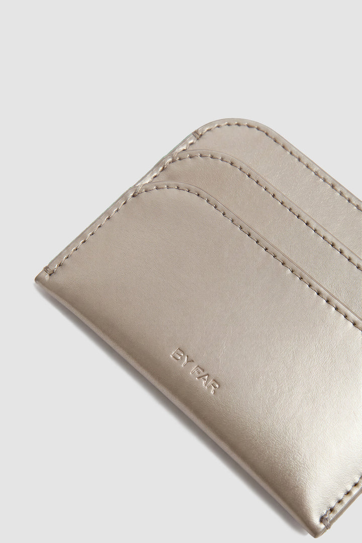 Horizon Champagne Metallic Leather Card Holder