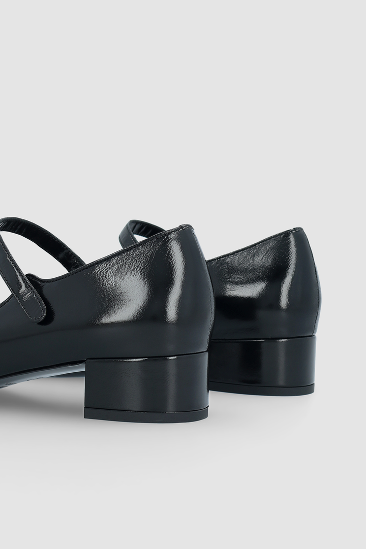 Ginny Black Glossed Nappa Leather Mary Jane Pump