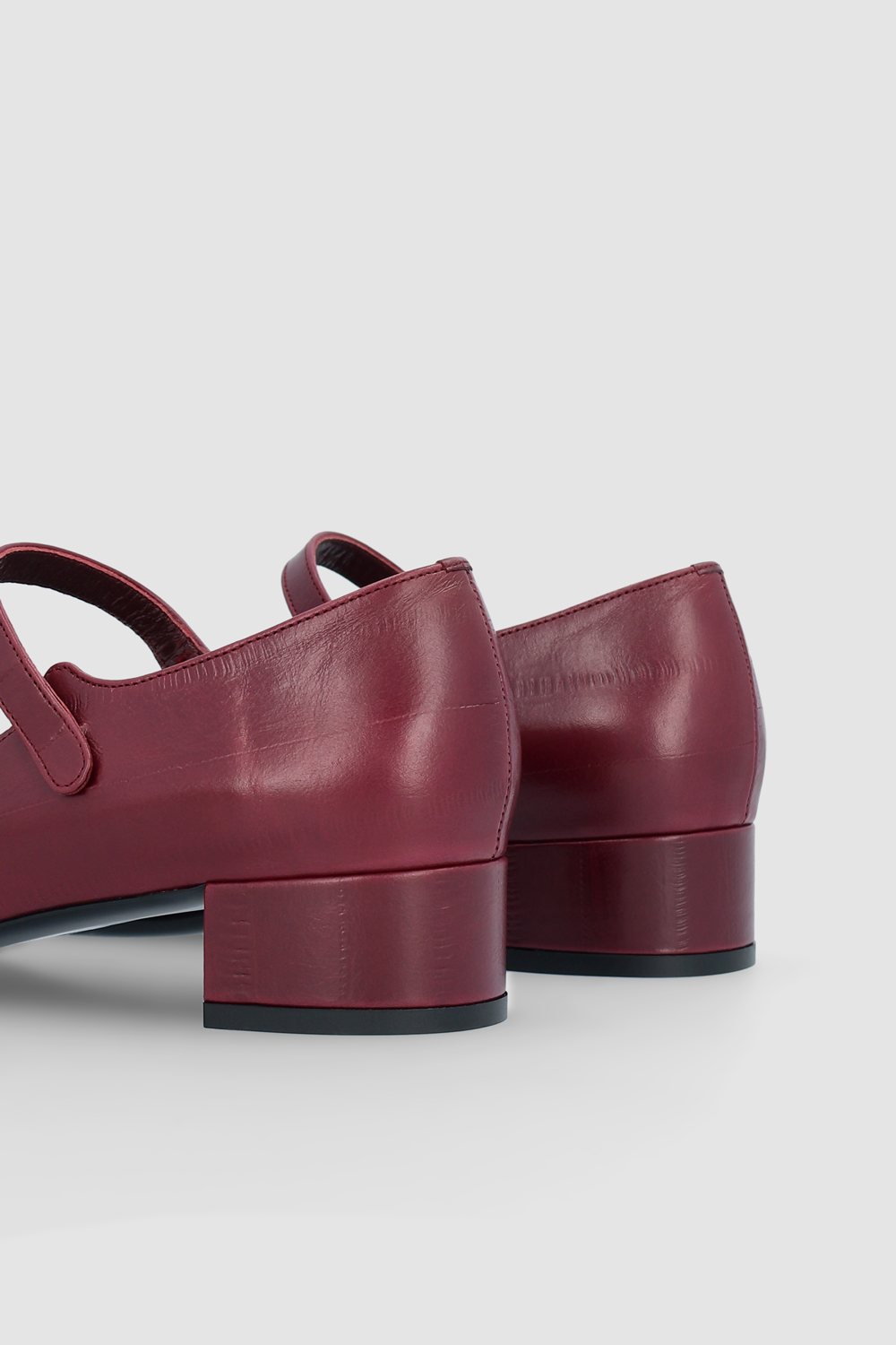 Ginny Sour Cherry Eel Embossed Leather Mary Jane Pump
