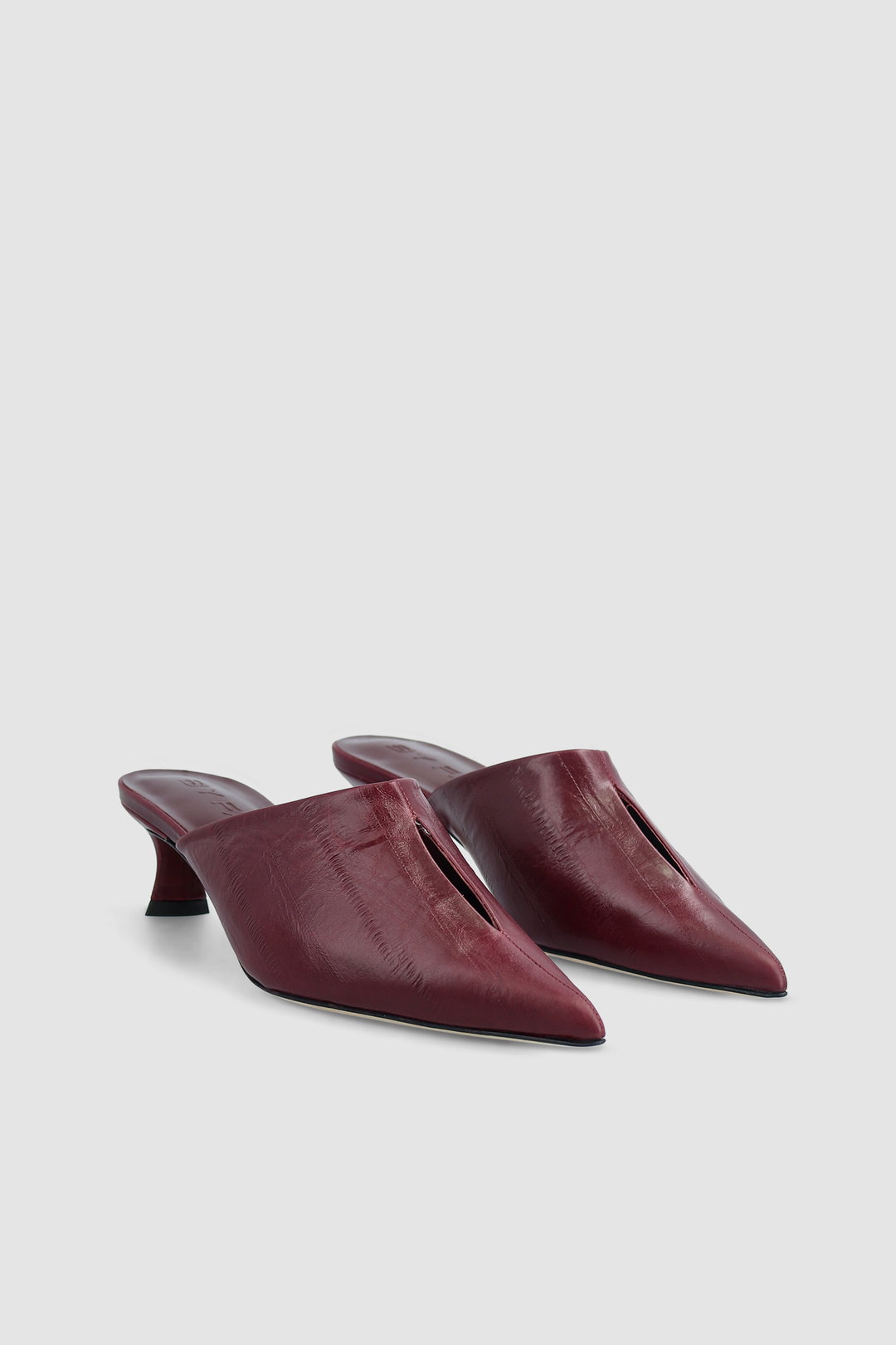 Luciana Sour Cherry Eel Embossed Leather Mule