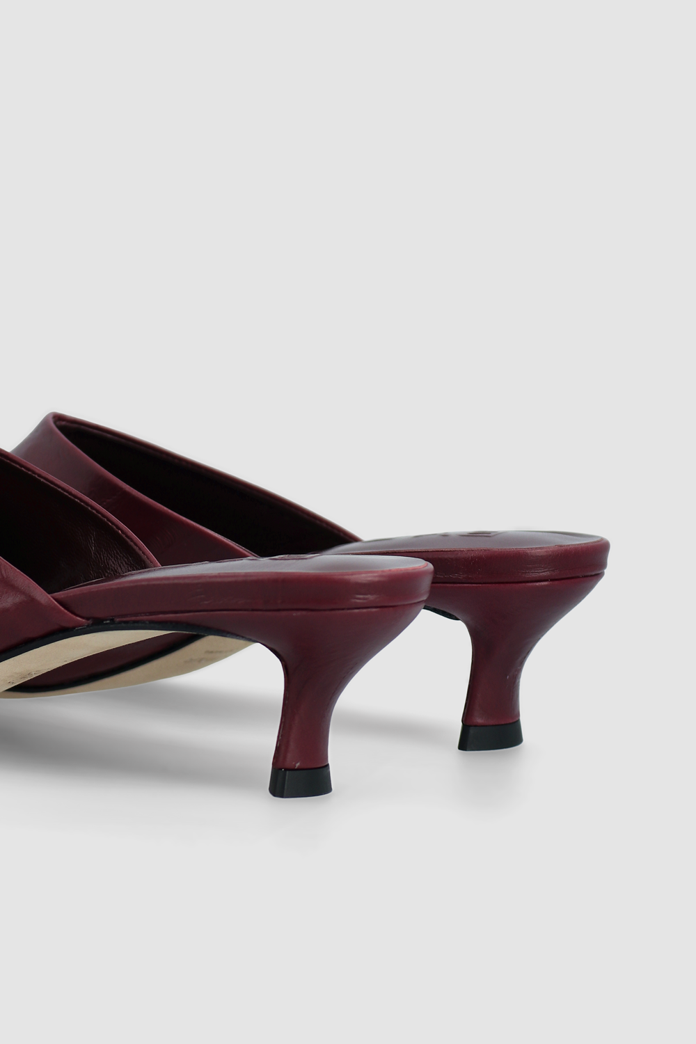 Luciana Sour Cherry Eel Embossed Leather Mule