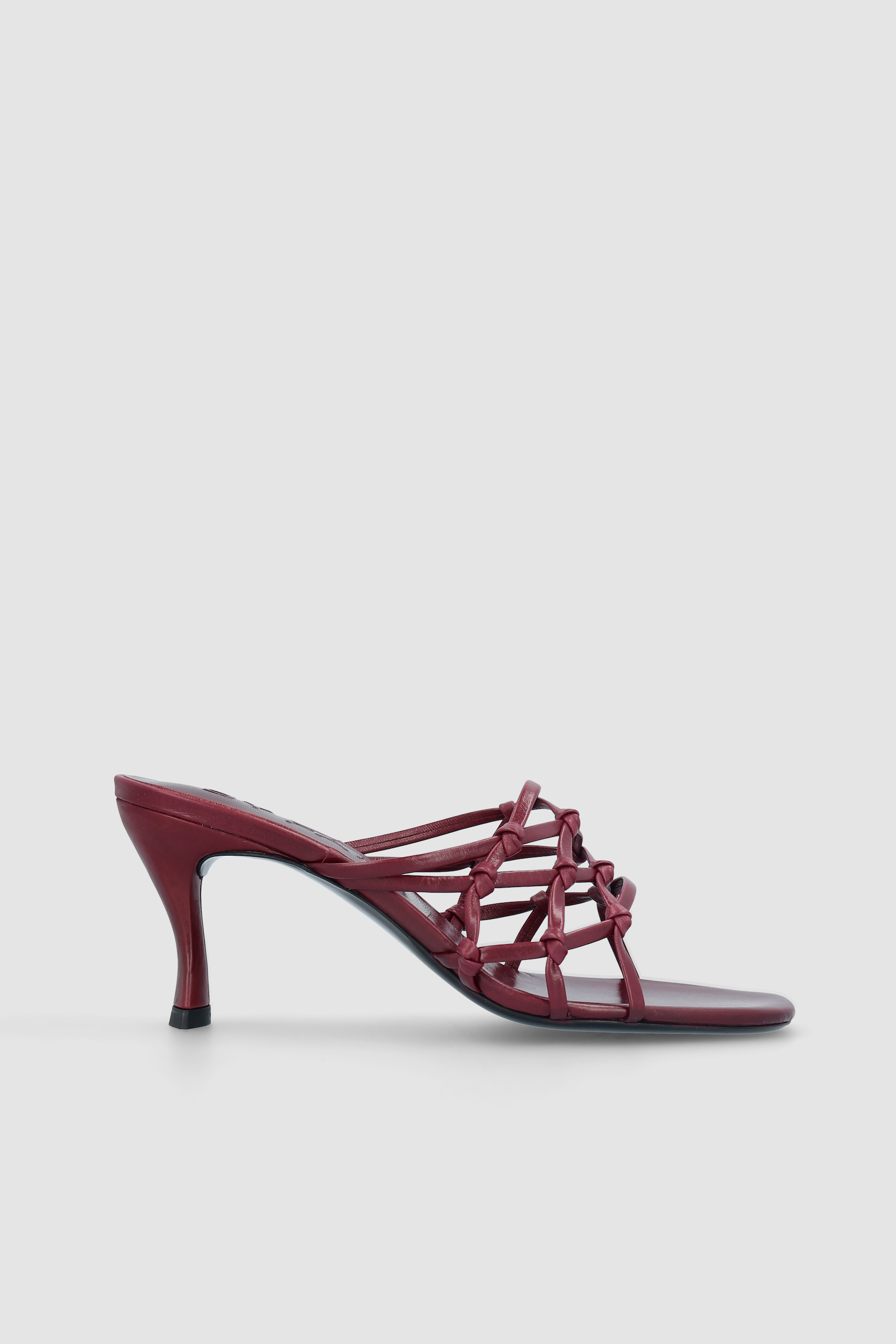 by far Malaya Sour Cherry Creased Calf Leather Mule