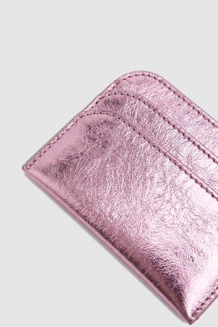 Horizon Pink Metallic Leather Card Holder