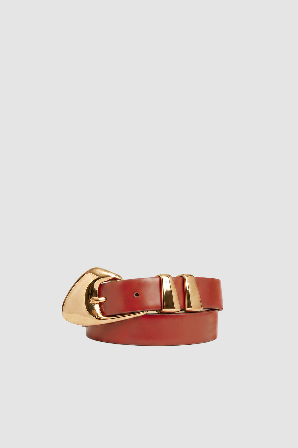 Moore Gold and Blood Red Semi Patent Leather Belt