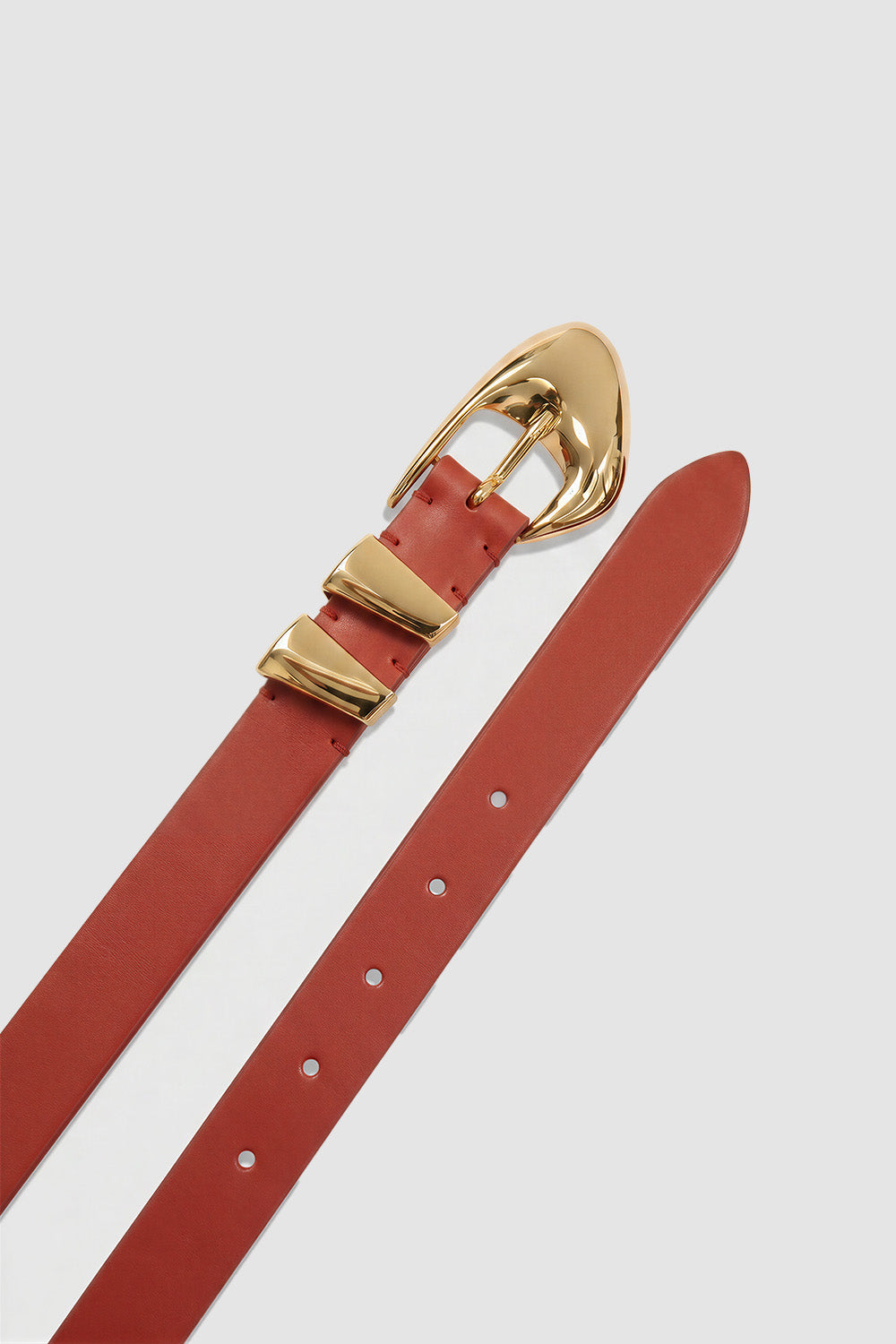Moore Gold and Blood Red Semi Patent Leather Belt