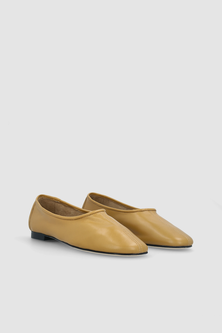 Prudence Cumin Lamb Nappa Leather Ballet Flat