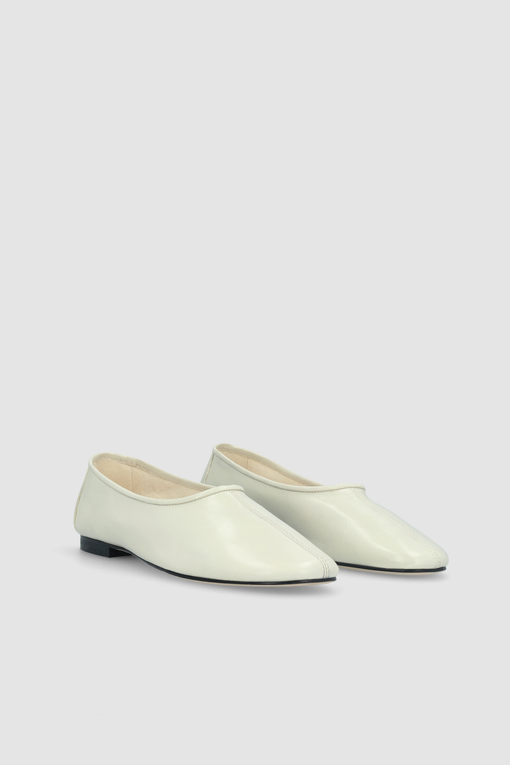 Prudence Limewash Creased Leather Ballet Flat