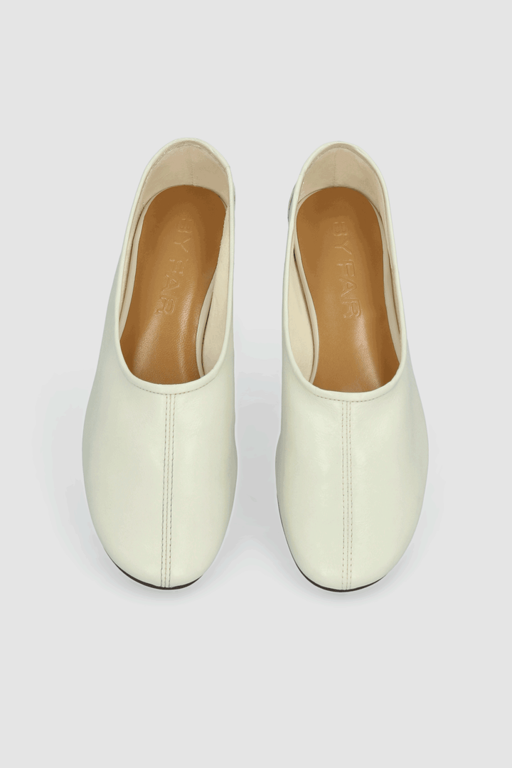 Prudence Limewash Creased Leather Ballet Flat