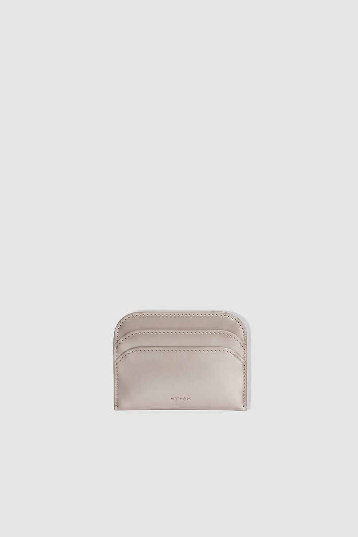 Horizon Champagne Metallic Leather Card Holder