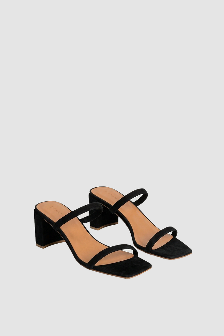 Tanya Black Suede Slip-On Mule