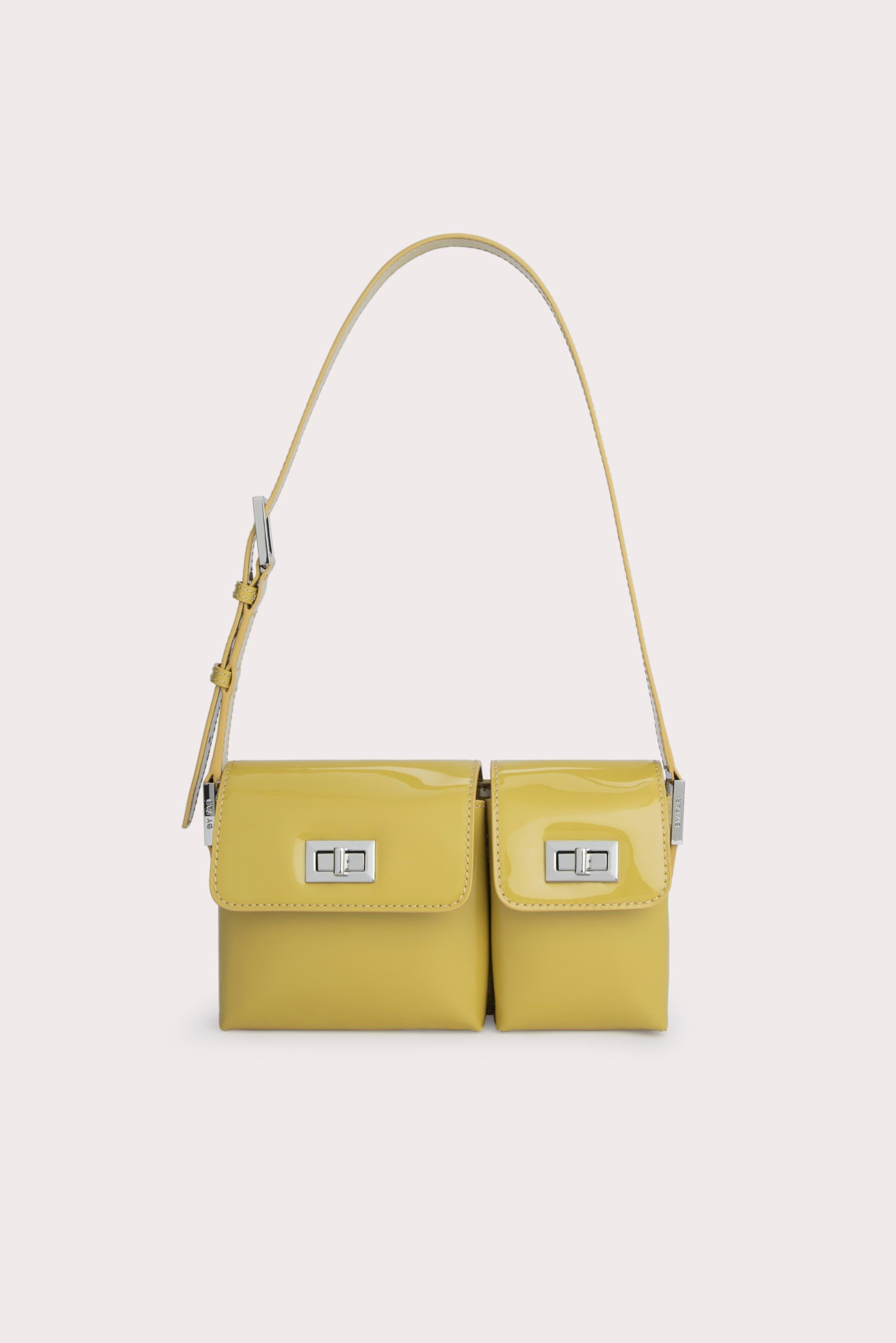 BY FAR Yellow Patent Leather Billy Bag