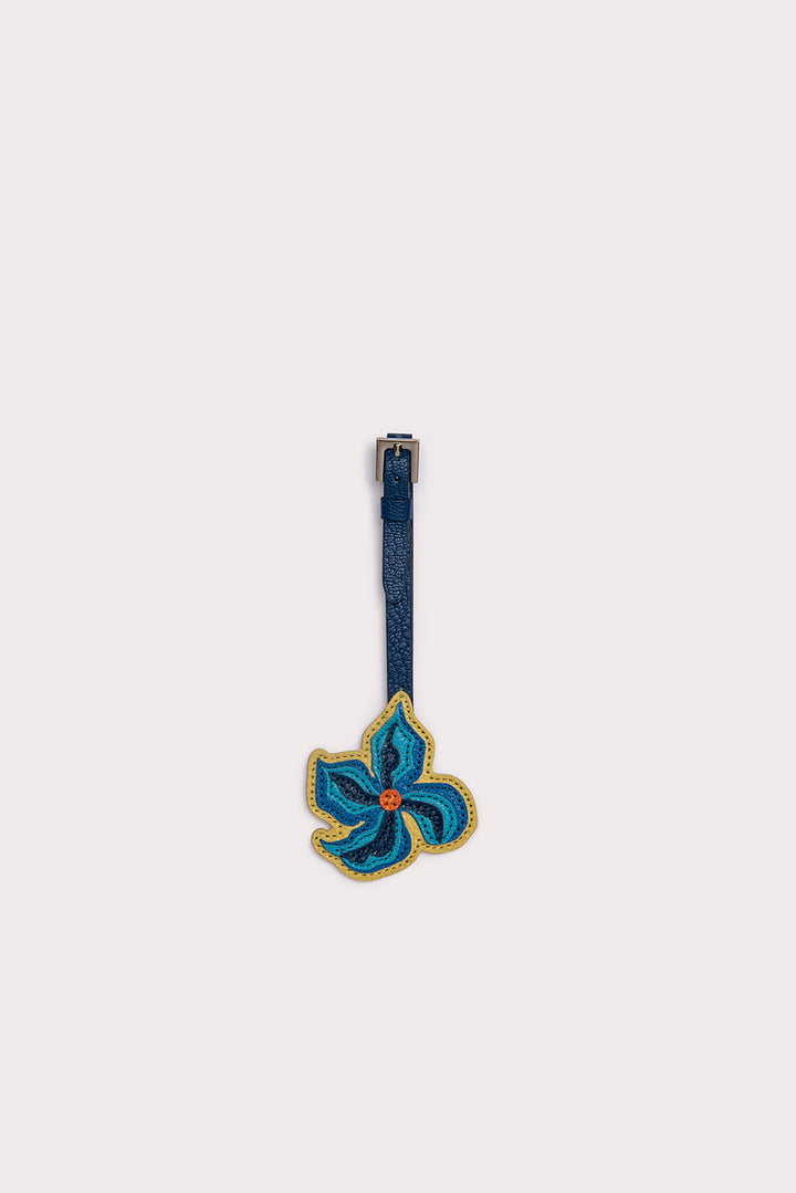 Dream Flower Charm Mixed Grained Leather