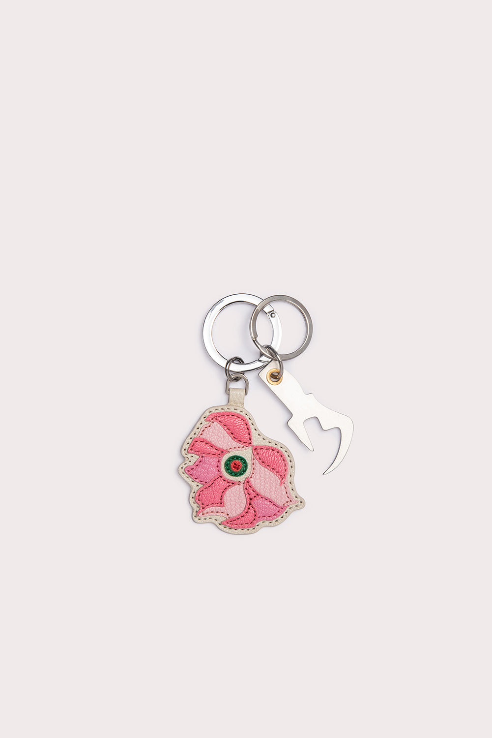 Strawberry Flower Charm Mixed Grained Leather