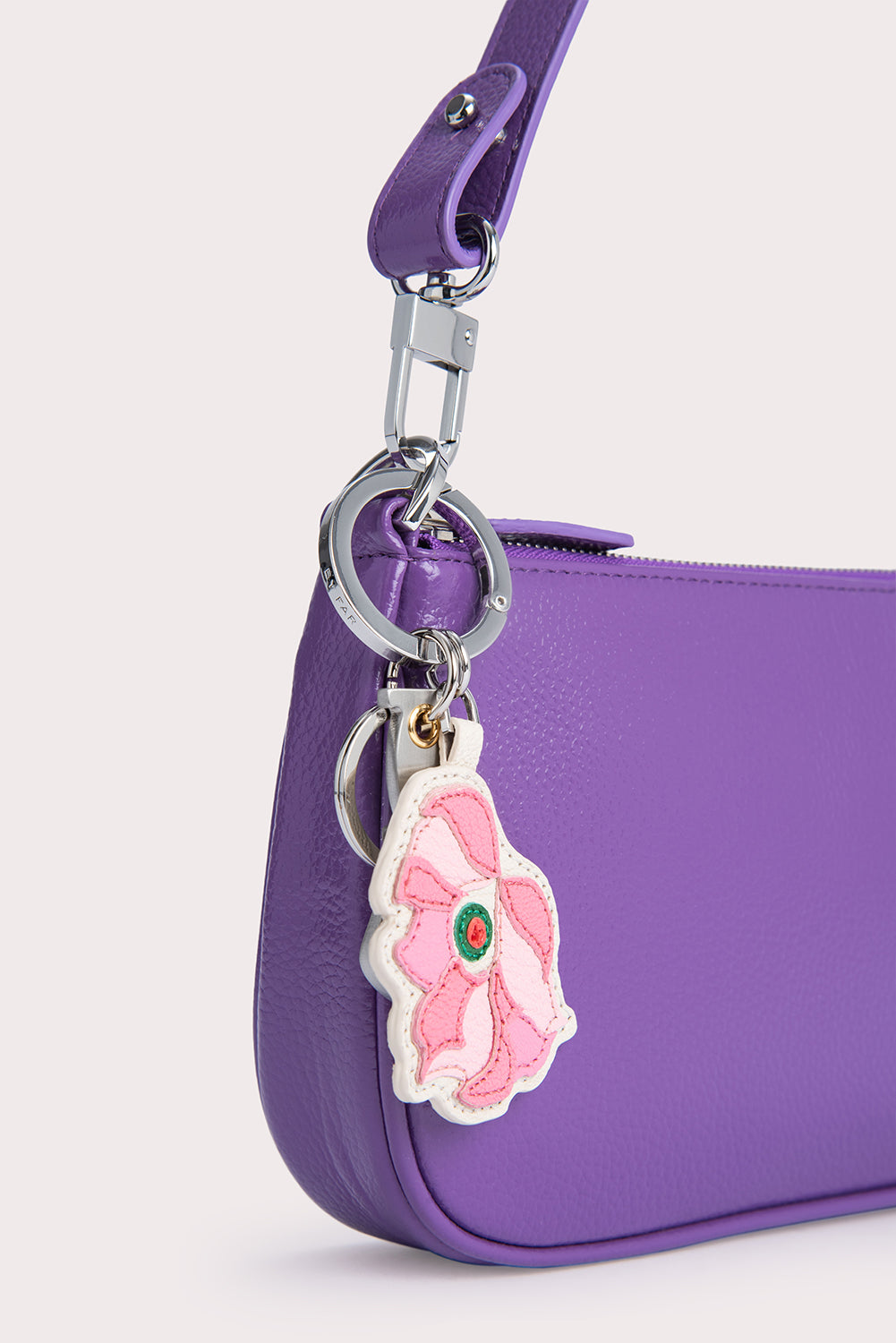 Strawberry Flower Charm Mixed Grained Leather