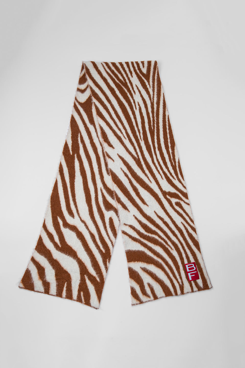 Zebra Scarf Brown Alpaca