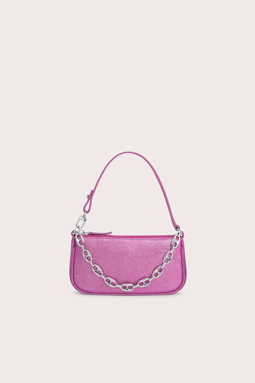 BY FAR - Rachel leather shoulder bag Pink - The Corner
