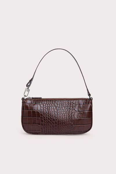 by Far - Rachel Crocodile-Embossed Leather Shoulder Bag